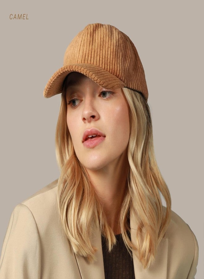 CHOK.LIDS Everyday Corduroy Baseball Cap for Men and Women Dad Hat Unisex Adjustable Lightweight Polo Style Curved Brim (Ivory) - Image 5